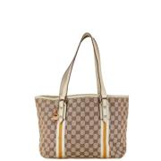 Pre-owned Canvas totes Gucci Vintage , Beige , Dames