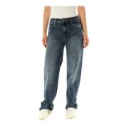 Hoge taille losse rechte fit jeans Pepe Jeans , Blue , Dames