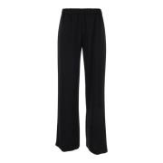 Zwarte elastische riem broek Plain Units , Black , Dames