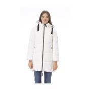 Elegante witte donsjas met monogramdetail Baldinini , White , Dames