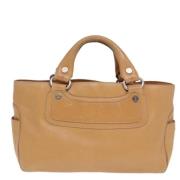 Pre-owned Leather handbags Celine Vintage , Beige , Dames