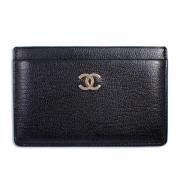 Pre-owned Leather wallets Chanel Vintage , Black , Dames