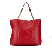 Pre-owned Leather totes Gucci Vintage , Red , Dames