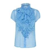 Crinkle SS Shirt Provence Drea Dot Saint Tropez , Blue , Dames