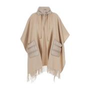 Beige Nylon Poncho Jassen Herno , Beige , Dames