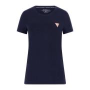 Stretch Katoenen T-shirt - Blauw Guess , Blue , Dames