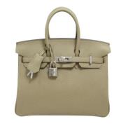 Pre-owned Leather handbags Hermès Vintage , Beige , Dames