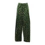 Groene Velvet Palazzo Broek Dries Van Noten , Green , Dames