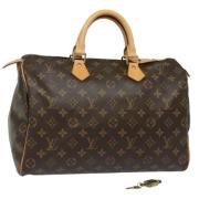 Pre-owned Canvas handbags Louis Vuitton Vintage , Brown , Dames