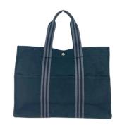 Pre-owned Canvas handbags Hermès Vintage , Blue , Dames