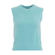 Blauwe Gebreide Trui Aw24 Handwas Roberto Collina , Blue , Dames