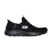 Comfortabele Slip-ins voor Trail Hiking Skechers , Black , Dames