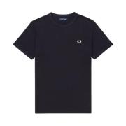 Blauwe Ringer T-shirt en Polo Fred Perry , Blue , Heren