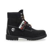 Zwarte Waterdichte Veterschoenen Timberland , Black , Heren