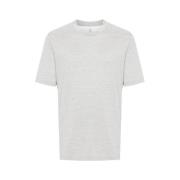 Mélange-effect Crew Neck T-shirt Brunello Cucinelli , Gray , Heren