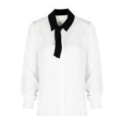 Elegante Blouse met Stijlvolle Kraag Liu Jo , White , Dames