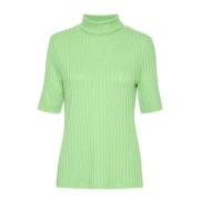 Rollneck Blouse Top Irish Green Melange My Essential Wardrobe , Green ...