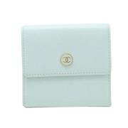 Pre-owned Leather wallets Chanel Vintage , Blue , Dames