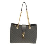 Pre-owned Leather totes Yves Saint Laurent Vintage , Black , Dames