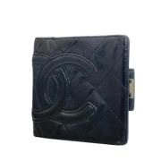 Pre-owned Leather wallets Chanel Vintage , Black , Dames