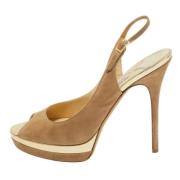 Pre-owned Suede sandals Jimmy Choo Pre-owned , Beige , Dames