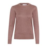 MilaSZ Pullover Gebreid Antler Melange Saint Tropez , Brown , Dames