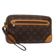 Pre-owned Canvas clutches Louis Vuitton Vintage , Brown , Dames