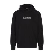 Zwarte Oversized Hoodie met Logoprint Barrow , Black , Heren