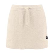 Geborduurde Logo Katoenmix Rok Isabel Marant Étoile , Beige , Dames