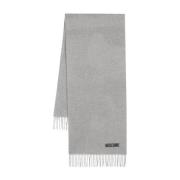 Grijze Franje Wol Sjaal Wrap Moschino , Gray , Heren