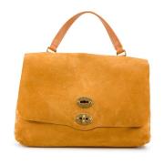 Bruine Leren Handtassen Collectie Zanellato , Brown , Dames