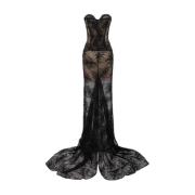 Elegante Bloemenkanten Jurk Giuseppe Di Morabito , Black , Dames