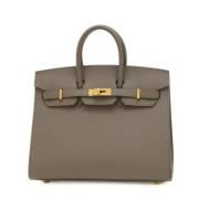 Pre-owned Leather handbags Hermès Vintage , Gray , Dames