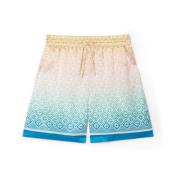 Gradient Monogram Zijden Shorts Casablanca , Multicolor , Heren