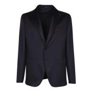 Blauwe Cashmere Blazer Elegante Stijl Tagliatore , Blue , Heren