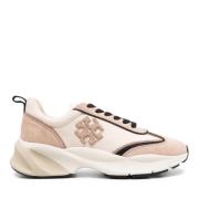 Beige Sneakers Mesh Voetbed Gymschoenen Tory Burch , Beige , Dames