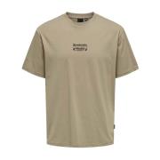 Gedrukt T-shirt Woestijn Taupe Freewear Bruin Only & Sons , Brown , He...