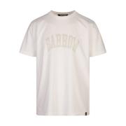 Smile Print White T-shirt Barrow , White , Heren