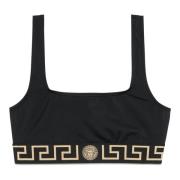 Zwarte Sea Bikini Top met Medusa Motief Versace , Black , Dames