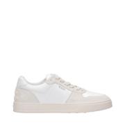 Leren Sneakers met Logo Ingelegd Tod's , White , Heren