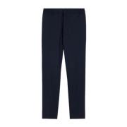 Blauwe Wol Straight Leg Broek Ami Paris , Blue , Heren