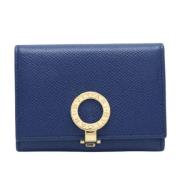 Pre-owned Leather wallets Bvlgari Vintage , Blue , Dames