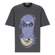 Grijze T-shirt met zwart rozenprint IH NOM UH NIT , Gray , Heren