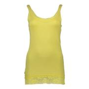 Elegante gele kanten tanktop Silvian Heach , Yellow , Dames