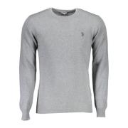 Grijze Trui met Lange Mouwen Geborduurd U.s. Polo Assn. , Gray , Heren