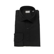 Slim Fit French Collar Shirt Berlin Bagutta , Black , Heren