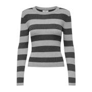 Paarse Crew Neck Trui Vrouwen Jacqueline de Yong , Gray , Dames