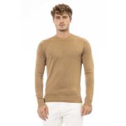 Lange Mouw Crewneck Trui Baldinini , Beige , Heren