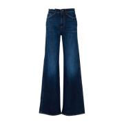 Hoge Taille Wijde Pijp Denim Jeans PT Torino , Blue , Dames