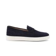 Blauwe Suède Loafers Lente/Zomer Collectie Duca di Morrone , Blue , He...